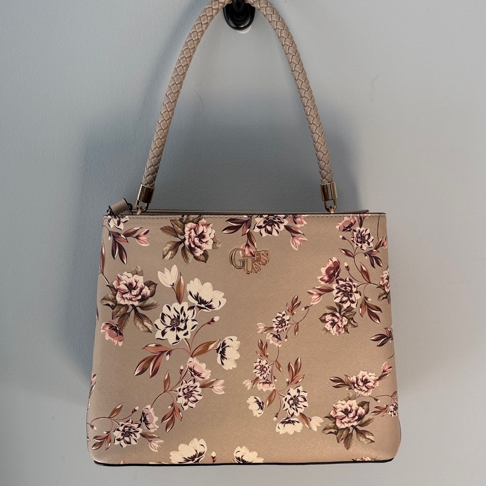 Guess Floral Tan Shoulder Bag